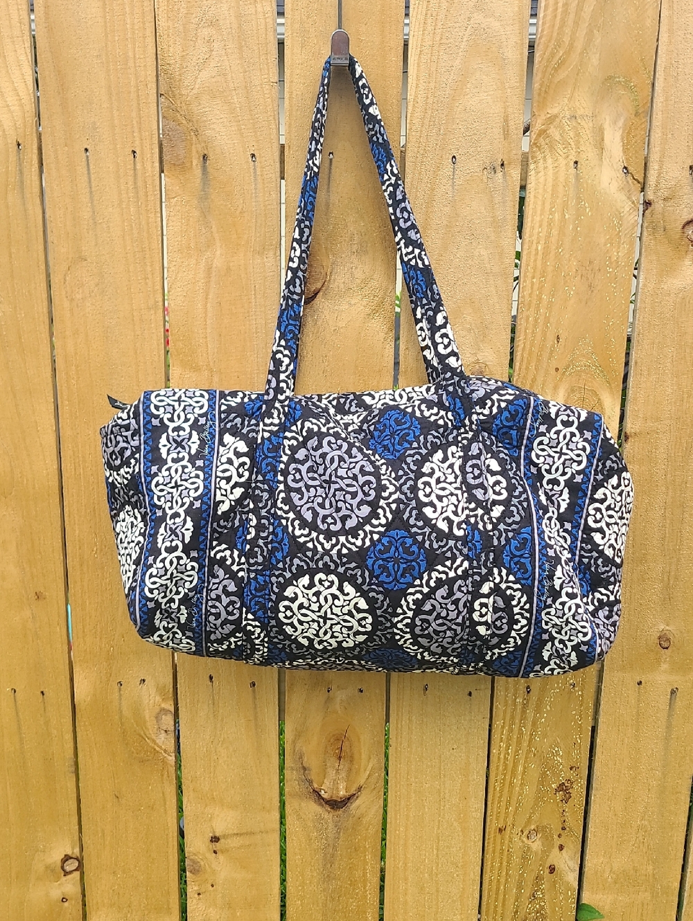 VERA BRADLEY CANTERBURY COBALT Quilted Medallion Weekender Bag